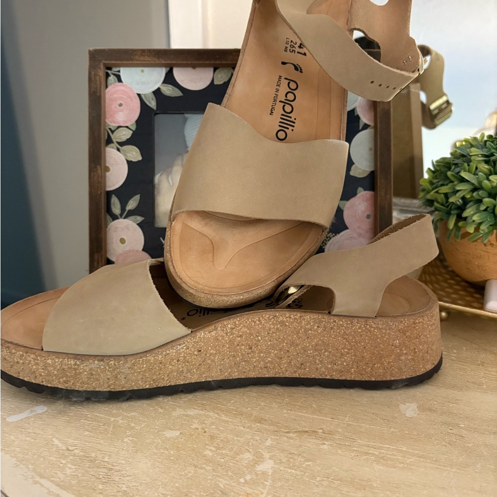 Papillio Beige Platform Sandals